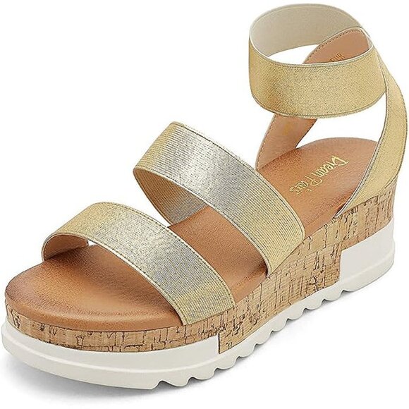 Women's Open Toe Ankle Strap Casual Flatform Platform Wedges Sandals